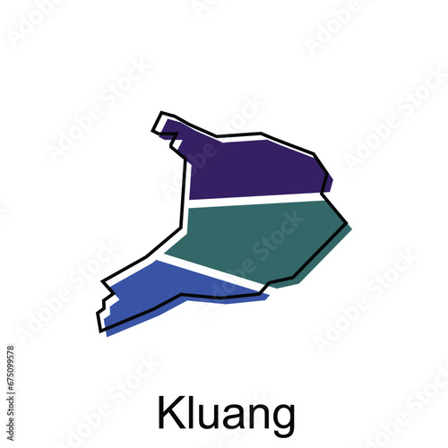 Map City of Kluang vector design, Malaysia map with borders, cities. logotype element for template design photo