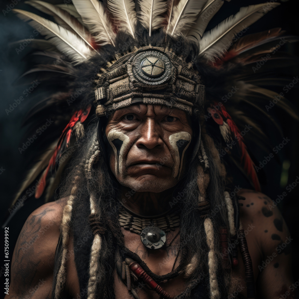 Intense Gaze of a Tribal Chieftain