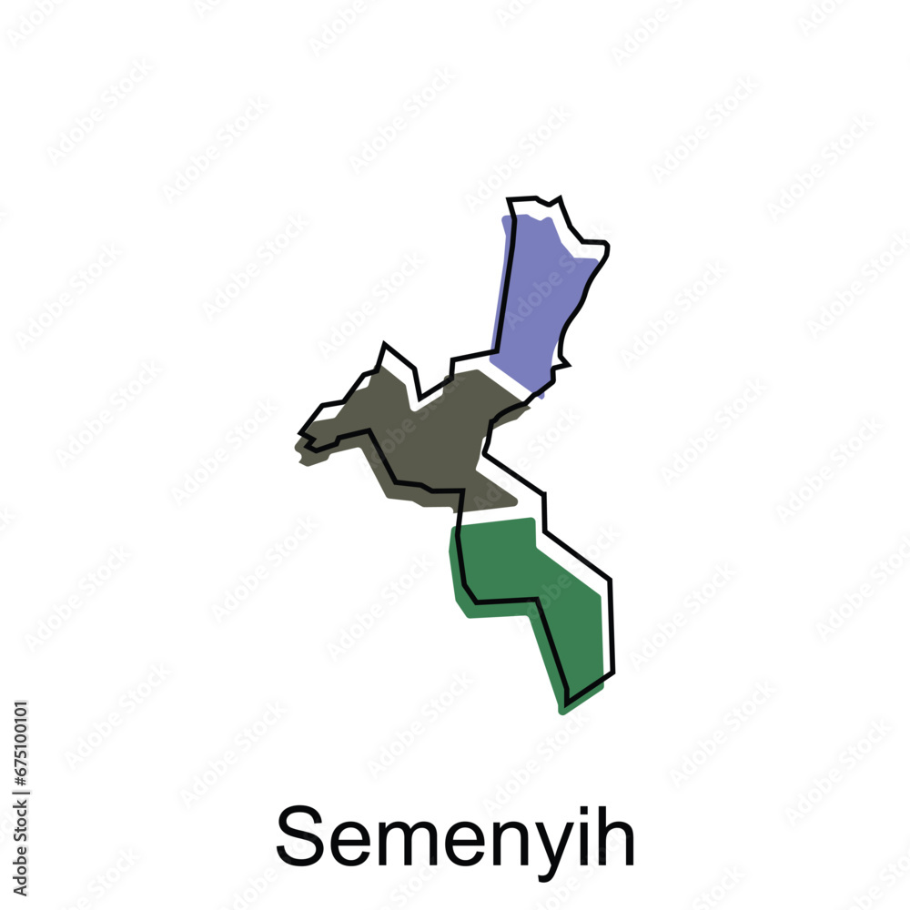 Map City of Semenyih vector design template, Infographic vector map illustration on a white background.