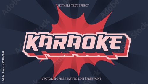 Editable text effect. Red black karaoke text effect.