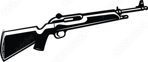carbine gun rifle Logo Monochrome Design Style