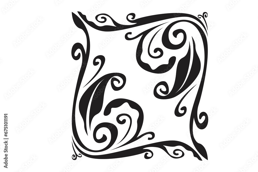 Fototapeta premium Flora Ornament Border With Design With Transparent Background