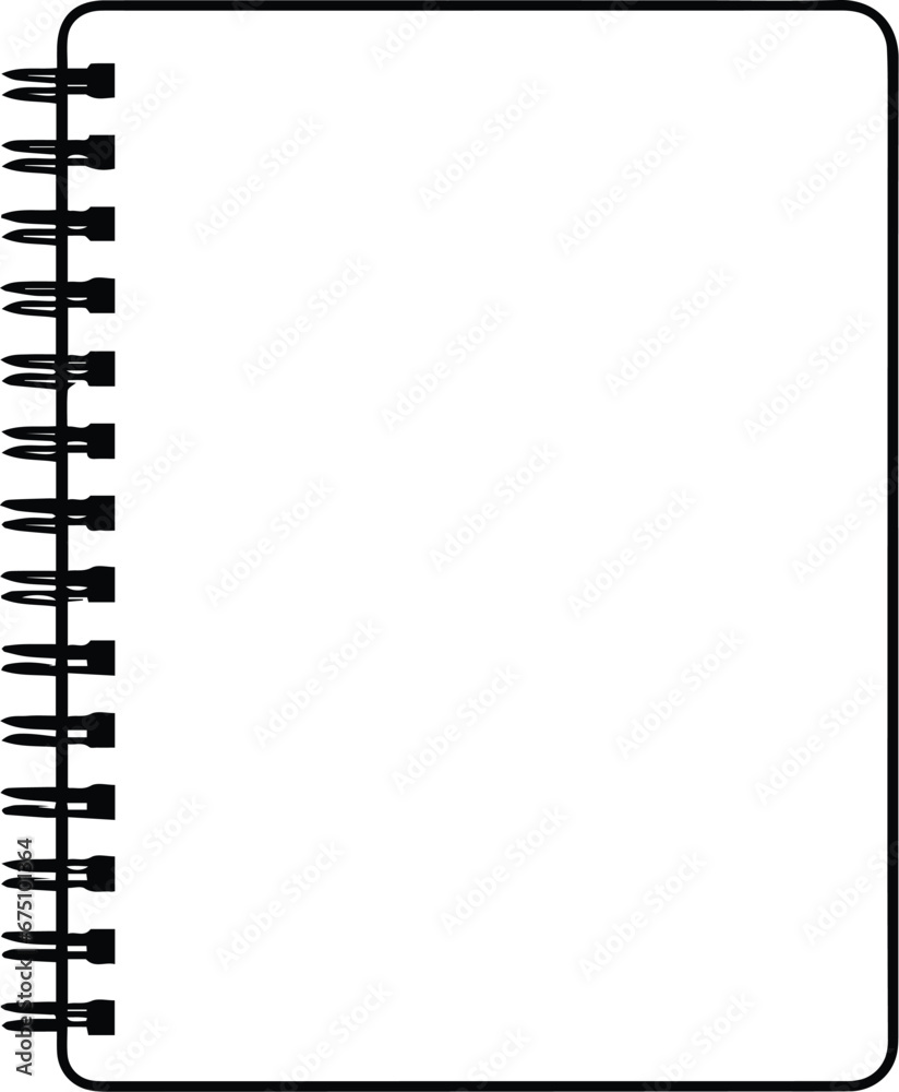 Empty Notebook Logo Monochrome Design Style