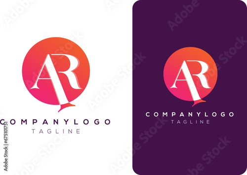 AR Logo Design Initial Letter  Creative Modern Sign Symbol Icon 