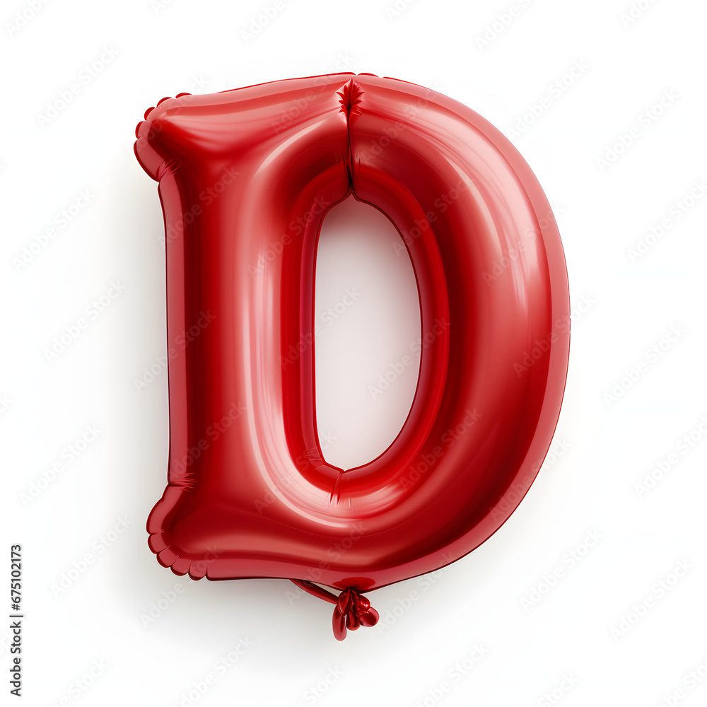 Letter D made from balloons, creative graphics, Generative AI Letter D made from balloons, creative graphics, Generative AI