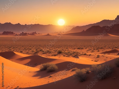 sunset in the desert