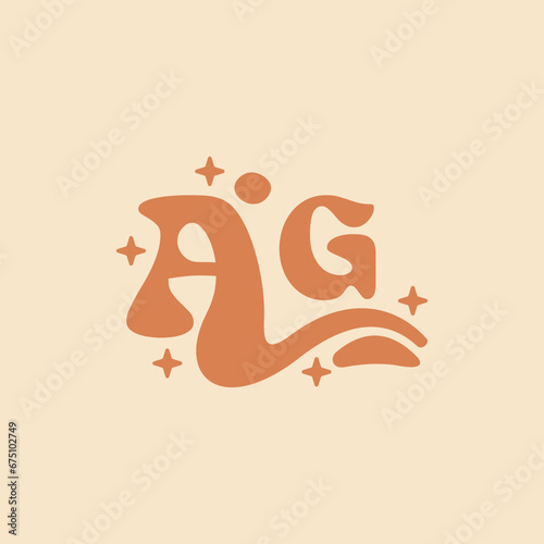 Wallpaper Mural letter AG Elegant wedding alphabet. Typography luxury classic lettering serif fonts decorative logo vintage retro concept. Torontodigital.ca