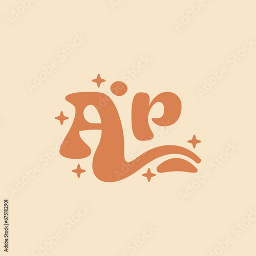 Wallpaper Mural letter AP Elegant wedding alphabet. Typography luxury classic lettering serif fonts decorative logo vintage retro concept. Torontodigital.ca