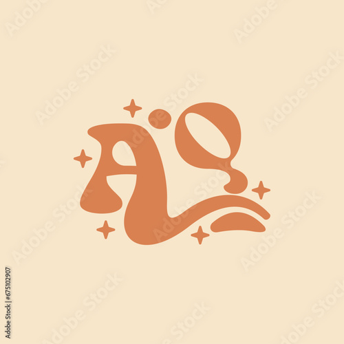 Wallpaper Mural letter AQ Elegant wedding alphabet. Typography luxury classic lettering serif fonts decorative logo vintage retro concept. Torontodigital.ca