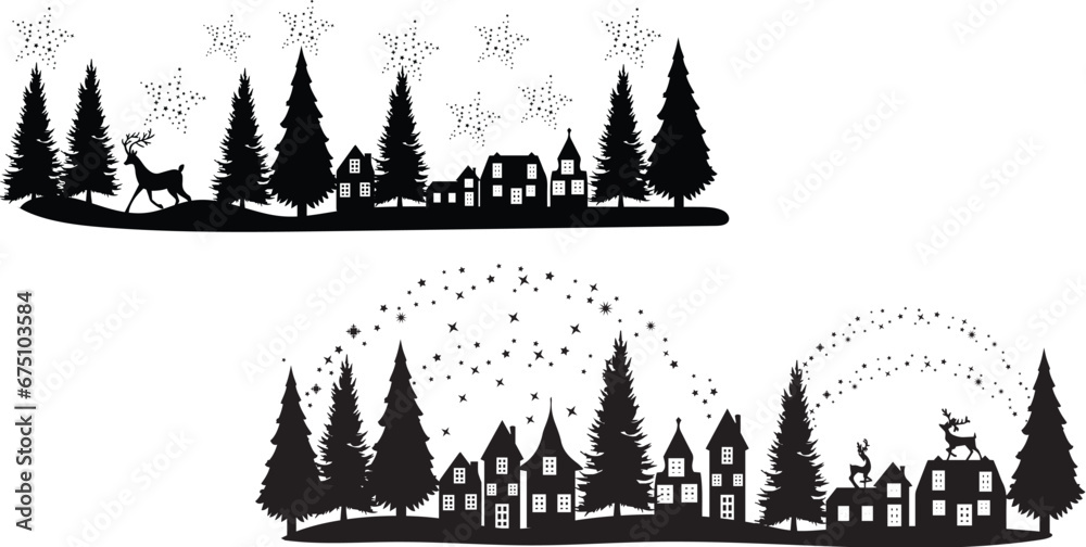 Fototapeta premium Christmas Big Winter House Tree 