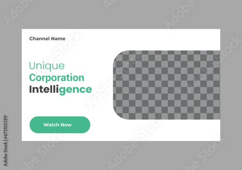 Business youtube thumbnail design premium vector.