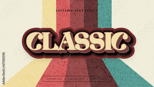 Editable text effect. Brown classic text.