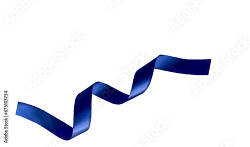 royal blue ribbon isolated on transparent and white background
