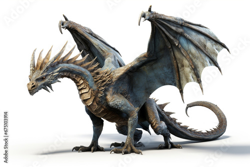 3D rendering of a fantasy dragon whelp isolated on white background © Robin