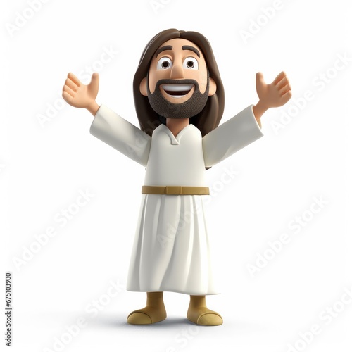 Jesus cartoon character isolated in white background