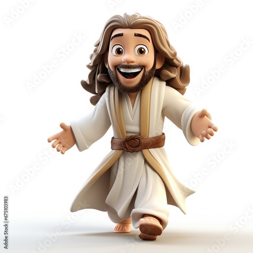Jesus cartoon character isolated in white background