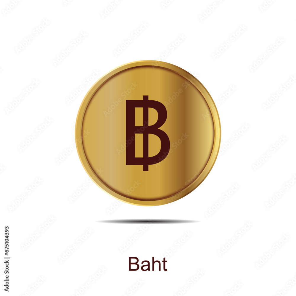 thai baht coin icon round coin thai baht coin icon round coin
