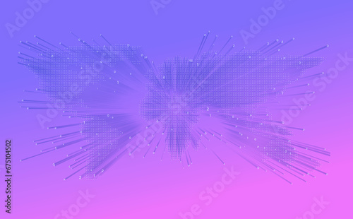 Dotted world map. Futuristic style with light purple background.
