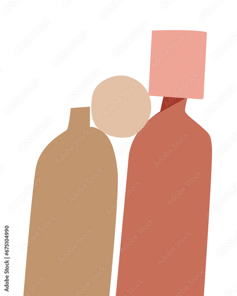 illustration of two people in a modern minimalist style illustration of two people in a modern minimalist style