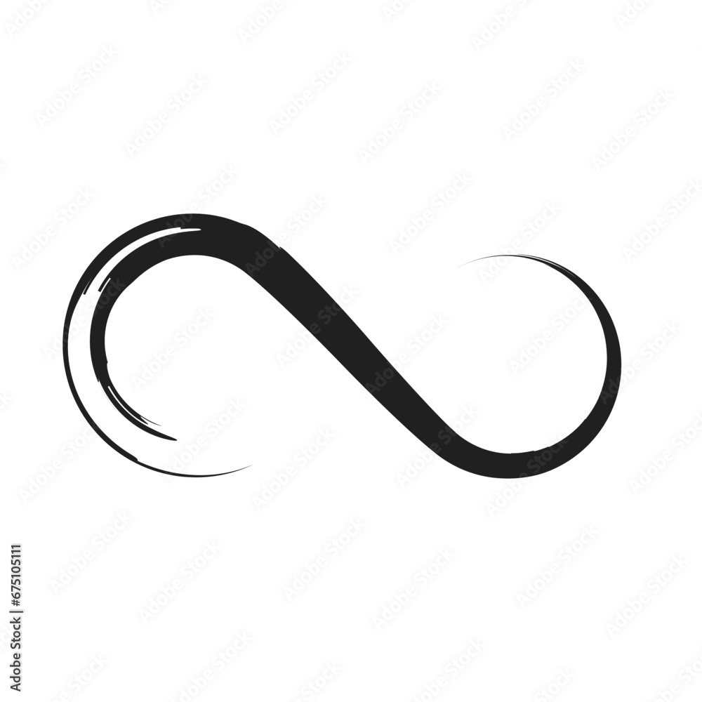 infinity icon brush stroke vector illustration eps