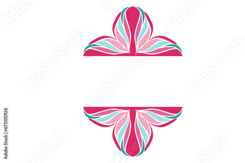 Flower Ornament Border with a design and a transparent background