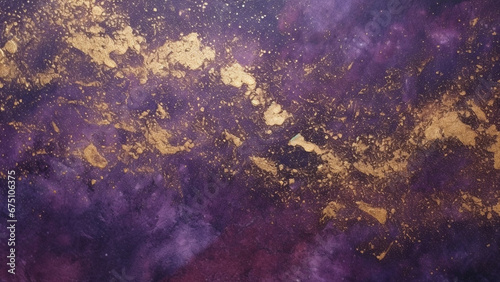 Dark Purple and Gold Glitter Gradient Abstract Pattern