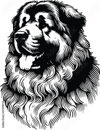 Caucasian Shepherd Dog Detailed Vector Logo Art photo