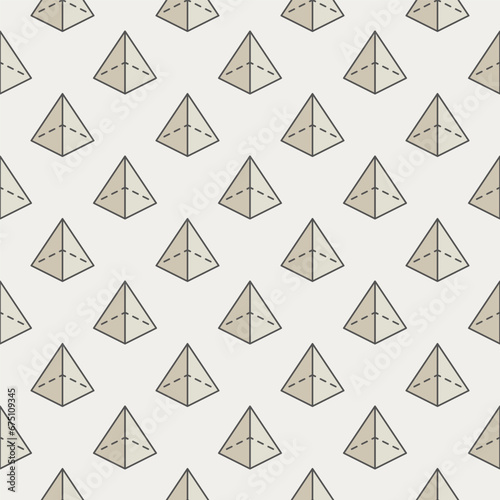 Geometry and Math concept vector retro seamless pattern with Pyramid sign