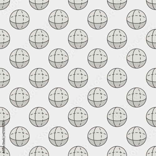 Geometry Science vector creative seamless pattern. Sphere background