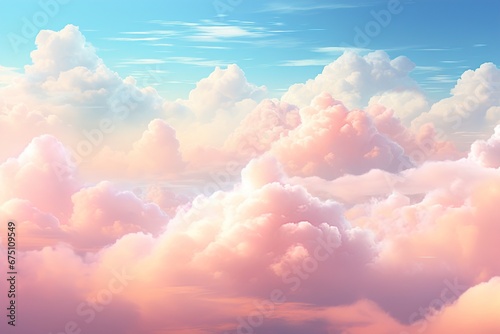 Soft pastel pink clouds, illustration © Sergio