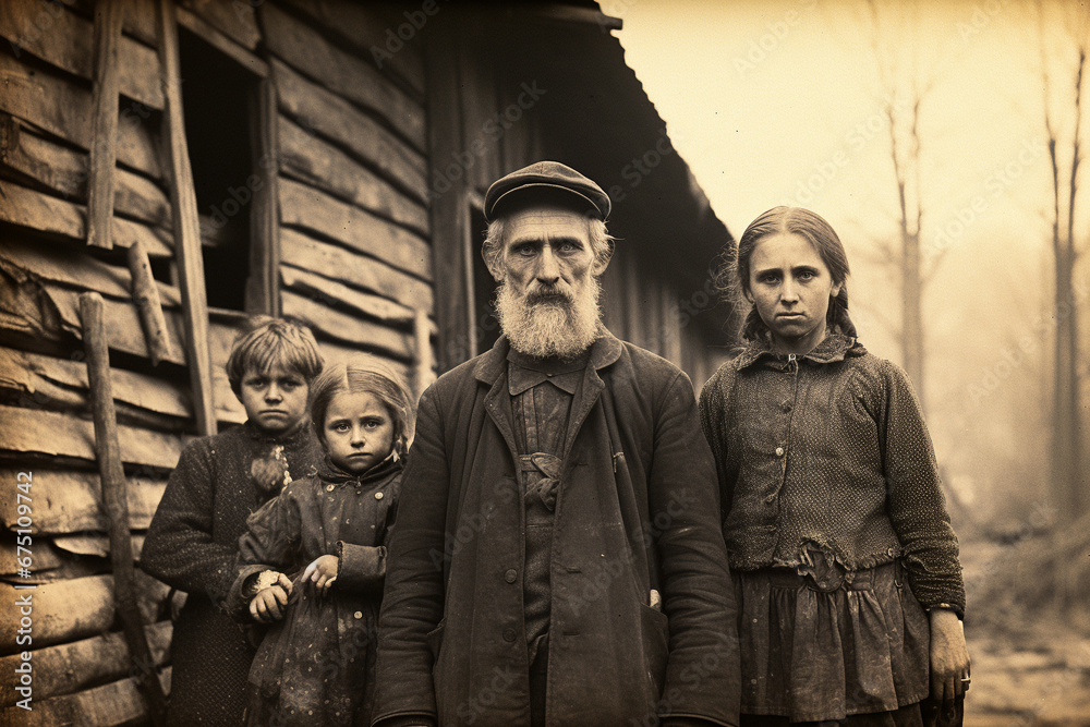 Old black and white street photographs from the 19th century . AI generativ. Old black and white street photographs from the 19th century . AI generativ.