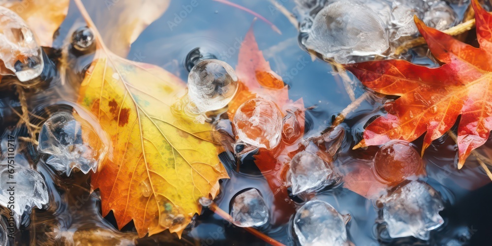 Beautiful light nature with bright leaves covered with frost ice melt in late winter or early summer water drops after ice melt. Beautiful light nature with bright leaves covered with frost ice melt in late winter or early summer water drops after ice melt.