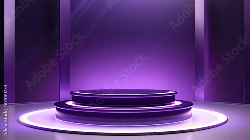 Luxury Interior Concept Shiny Purple Podium Showcase