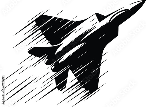 Fototapeta Stealth Fighter Jet Dogfight Maneuver Vector Logo Art