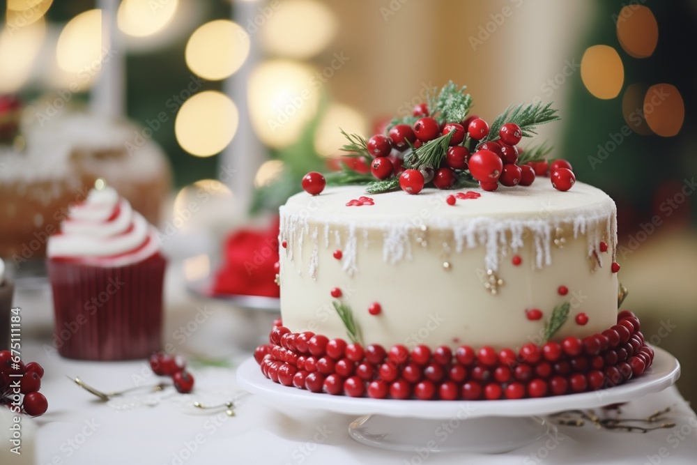 christmas cake and decorations christmas cake and decorations