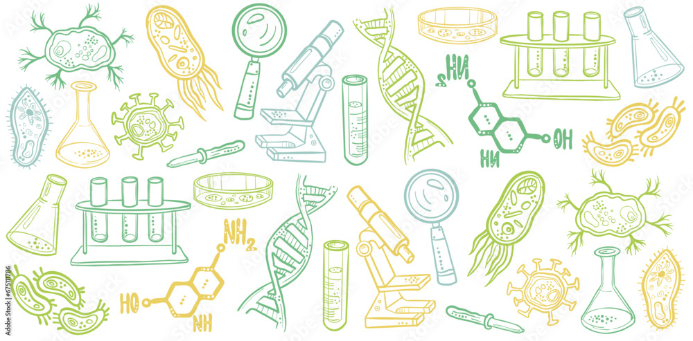 Biology background. Sketch doodle background. Vector hand drawn. Biology background. Sketch doodle background. Vector hand drawn.