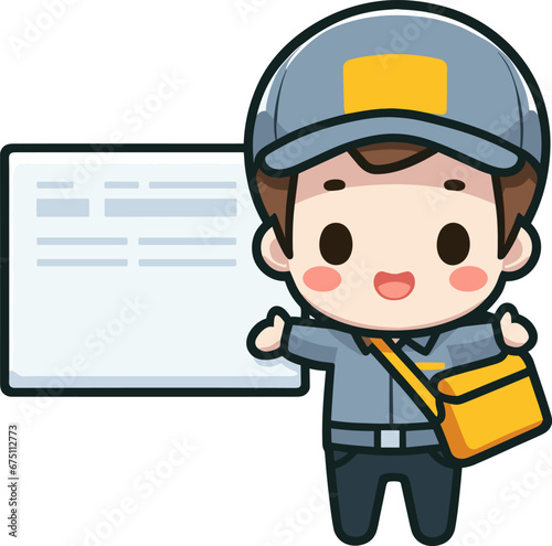 cute package courier vector illustration
