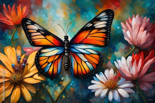 butterfly and flowers © Naz