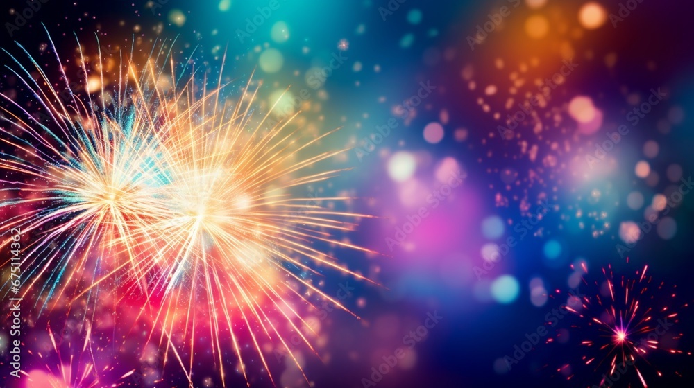 Fototapeta premium fireworks in the night sky generated by AI