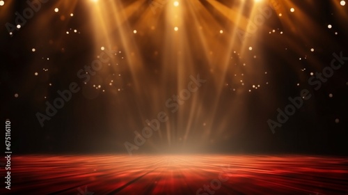 empty stage with spotlights background generated by AI tool 