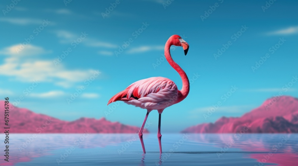Fototapeta premium pink flamingo bird