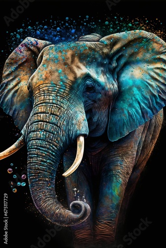 AI generated illustration of an elephant © Wirestock