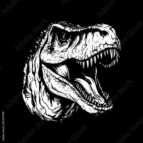 T-rex dinosaur head vector illustration for t-shirt design