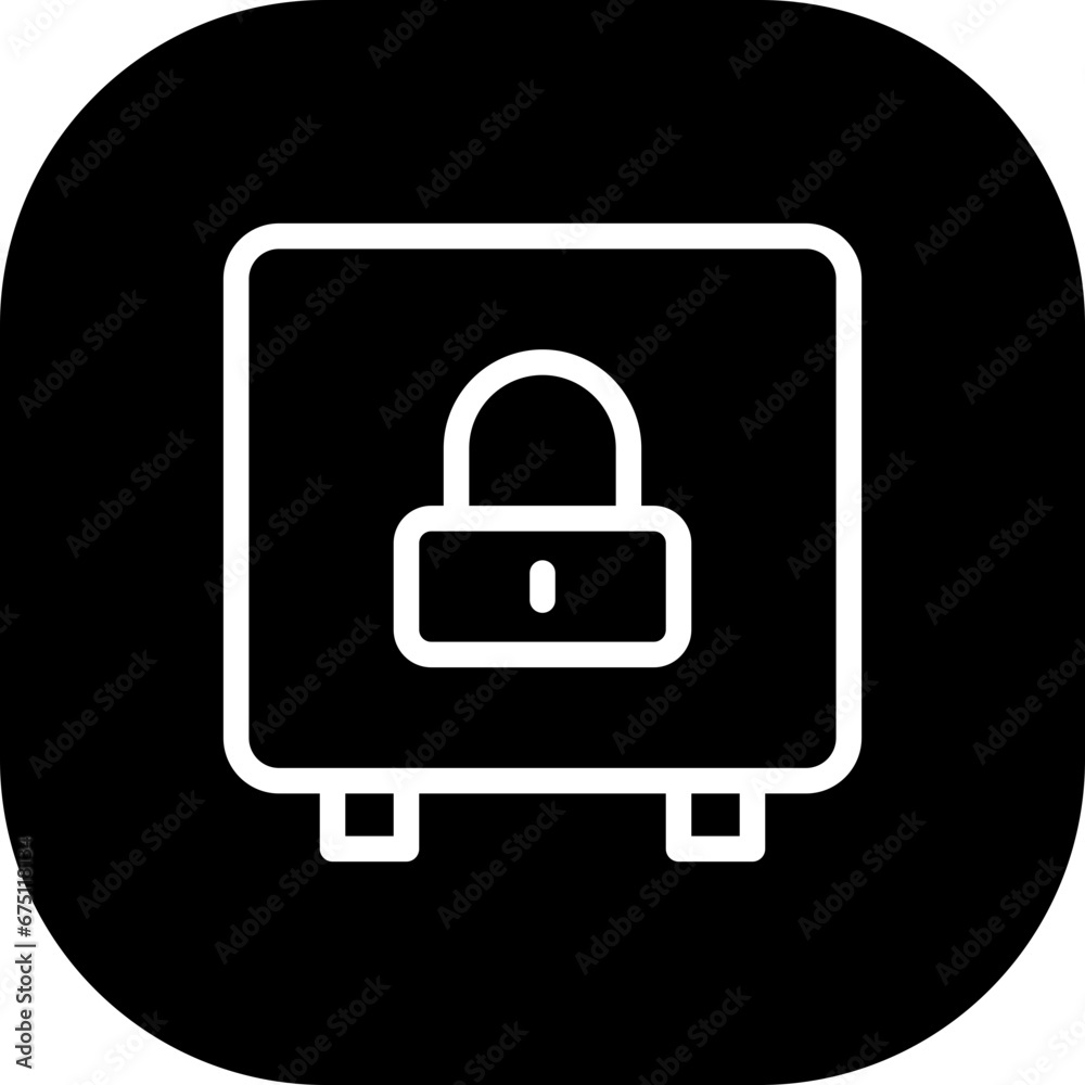 Security box lock security icon with black filled line outline style. box, security, safety, safe, secure, lock, protection. Vector Illustration Security box lock security icon with black filled line outline style. box, security, safety, safe, secure, lock, protection. Vector Illustration