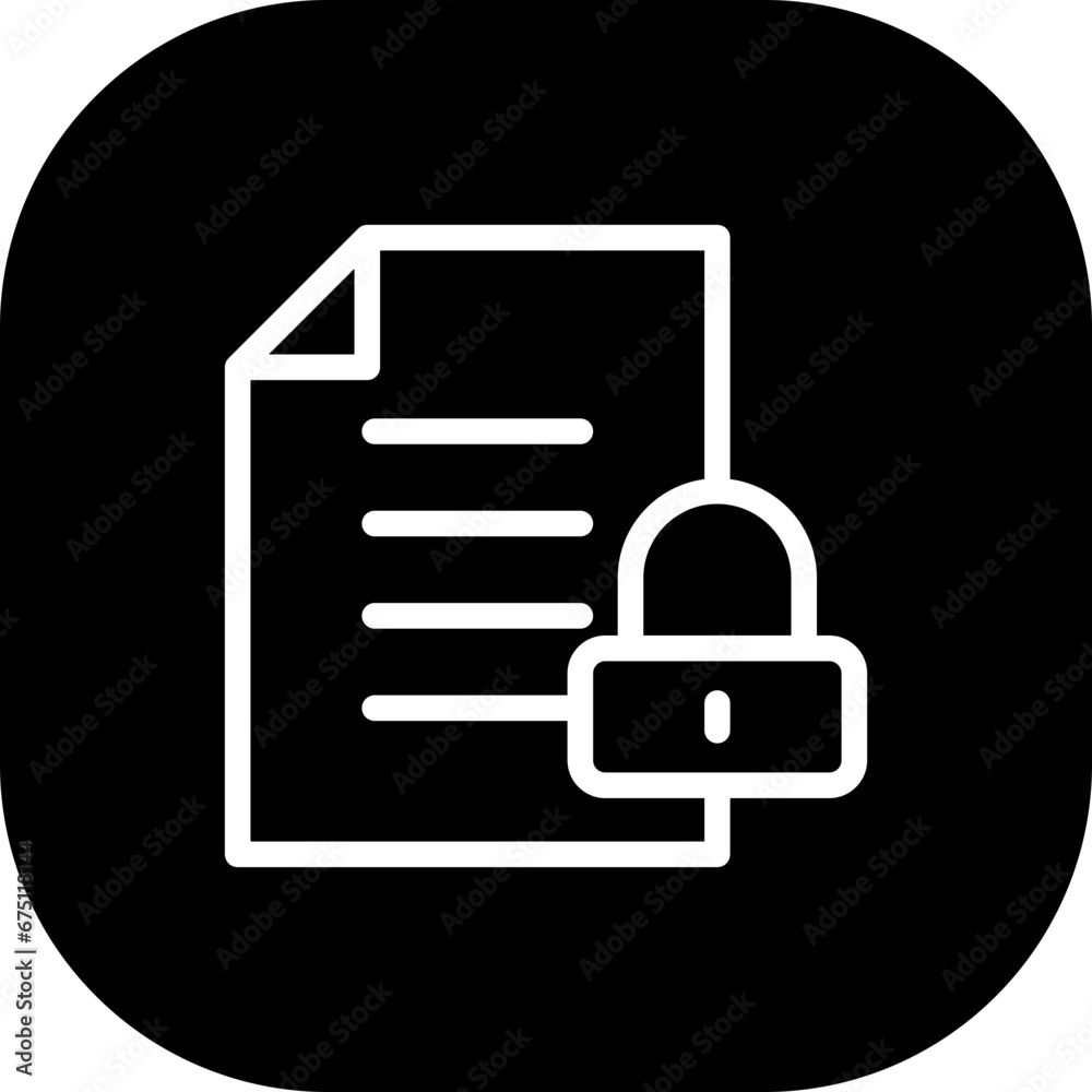 Lock document lock security icon with black filled line outline style. lock, document, security, protection, data, computer, file. Vector Illustration Lock document lock security icon with black filled line outline style. lock, document, security, protection, data, computer, file. Vector Illustration