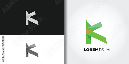 green letter k logo set