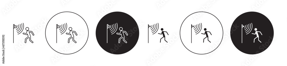 Motion sensor vector illustration set. Movement detector sensor symbol ...
