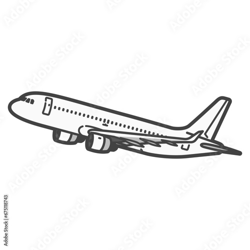 国内旅行や海外旅行でワクワク！飛行・巡行中の旅客機・飛行機のイラスト