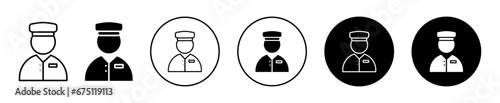 Valet vector illustration set. Parking service driver icon for UI designs. Suitable for apps and websites.