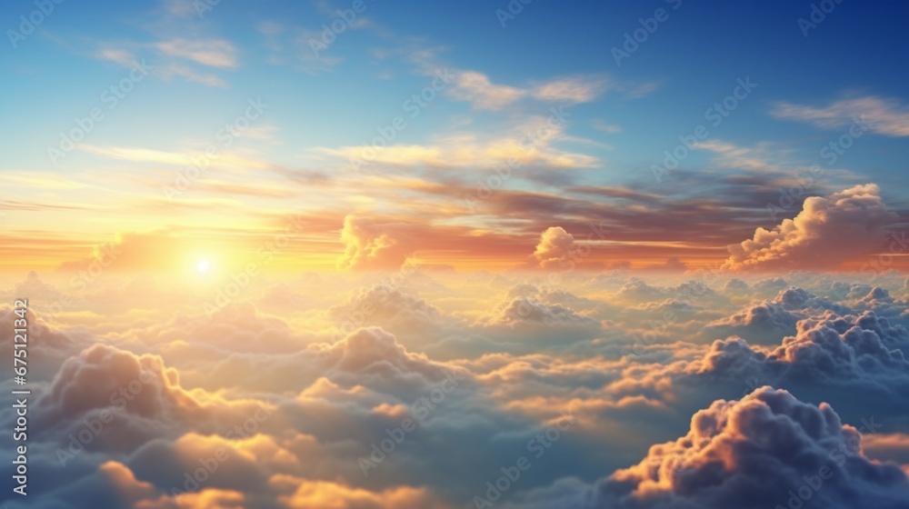 sunset over the clouds  generated by AI